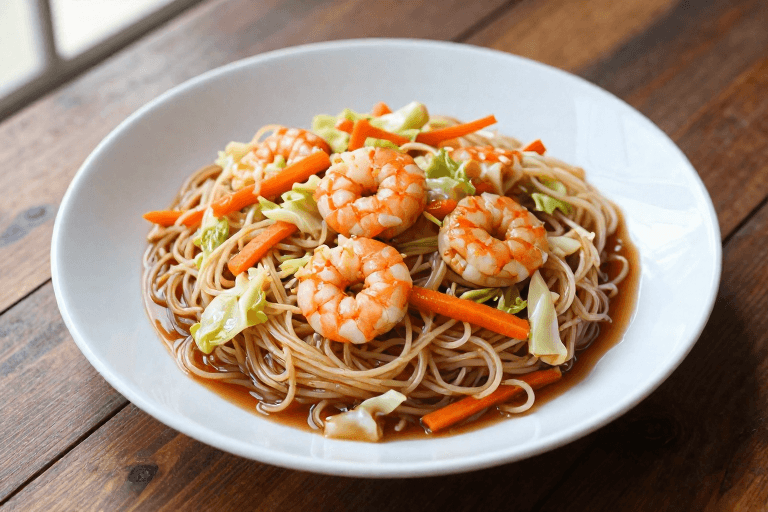 Pancit Bihon with Shrimp